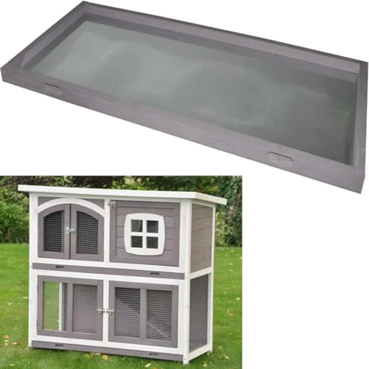 nanook Untere Ersatz Streuwanne Kotwanne für Hasenstall Murmel 30893, Holz mit Metallboden, taupe, 96 x 42,5 x 3,5 cm – Bild 1