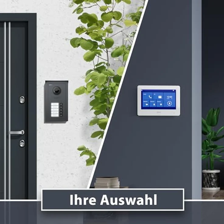 Goliath Intercom Video-Türsprechanlage Basic-Line 5-Familienhaus, 7-Zoll Monitor, 160° HD Kamera, Weiß/Schwarz, 2-Draht BUS, App-fähig – Bild 4