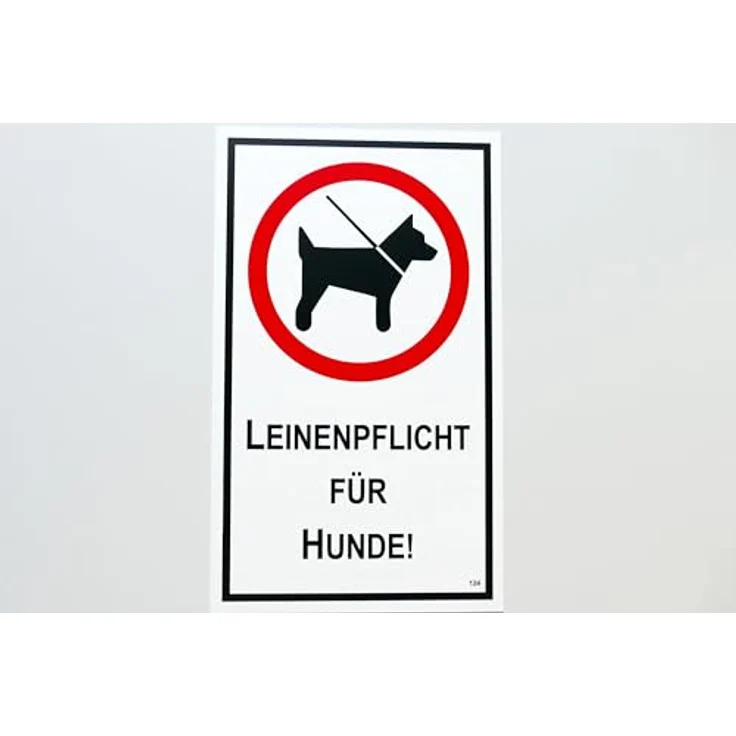 carstyling XXL Leinenpflicht für Hunde! 150 x 250 mm Warn- Hinweis- und Verbotsschild PST-Kunststoff, weiß/rot/schwarz – Bild 2