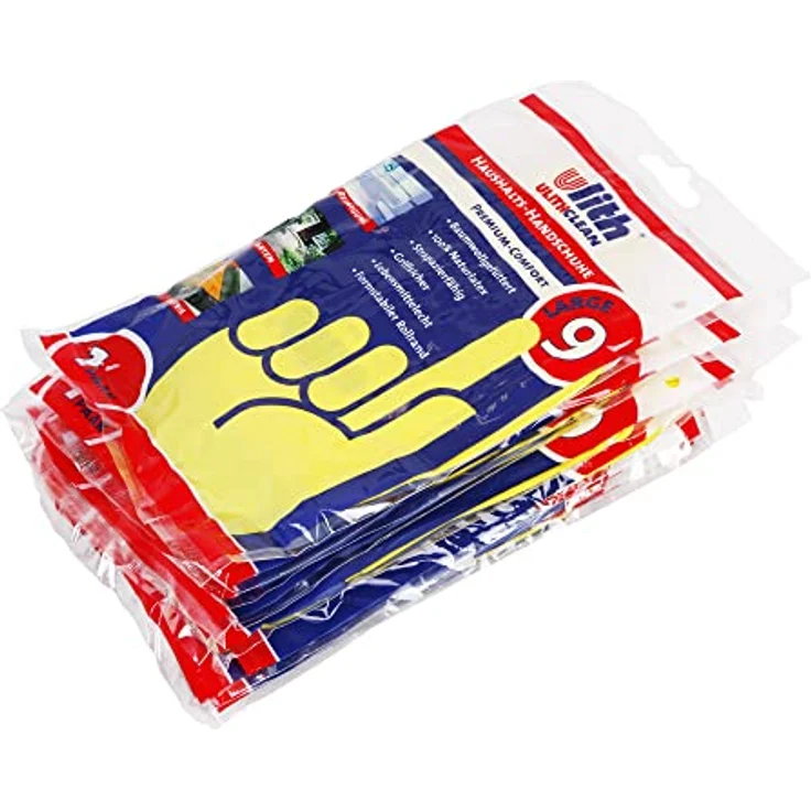 Noname Ulith Haushalts-Handschuhe, Latex-Arbeitshandschuhe, wiederverwendbar, Baumwollgefüttert (M) – Bild 2