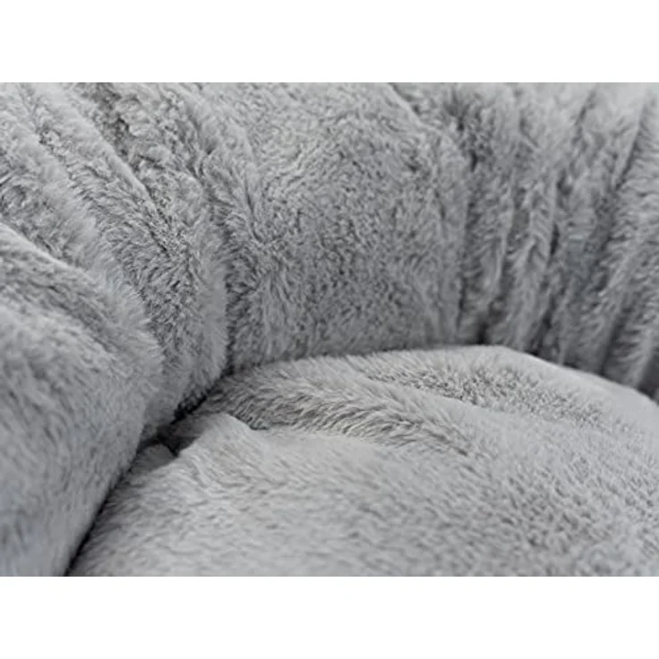 TrendPet Lunabed - Das runde Kuschelbett für Hunde und Katzen (Grau, S) – Bild 4