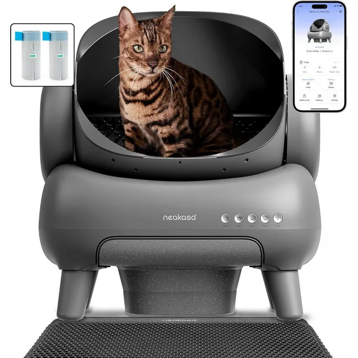 Neakasa Katzentoilette M1 Selbstreinigend, XXL, Große Fassungsvermögen, mit Katzenstreu Matte, für mehrere Katzen