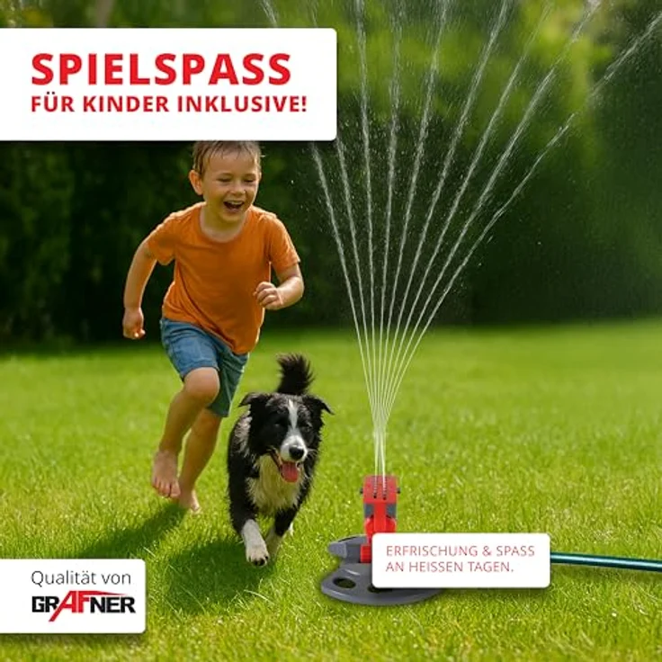 Grafner Rasensprenger RS10822 Sprinkler mit 3 Armen (45° drehbar) Sprinkler 360° drehbar – Bild 6