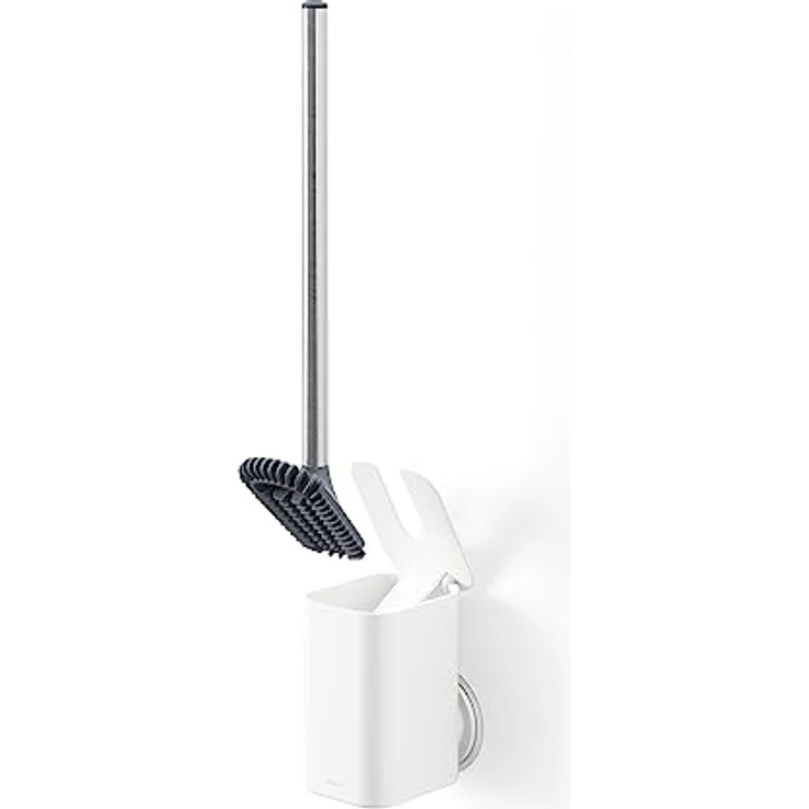Umbra Flex Toilettenbürste mit Halterung zum Kleben für Wand- und Bodenanbringung, Weiss – Bild 1