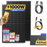 Solakon ONE 1000W Balkonkraftwerk mit 2,11 kWh Speicher und 800W Solaranlage, Steckerfertig, WIFI, 10m Kabellänge