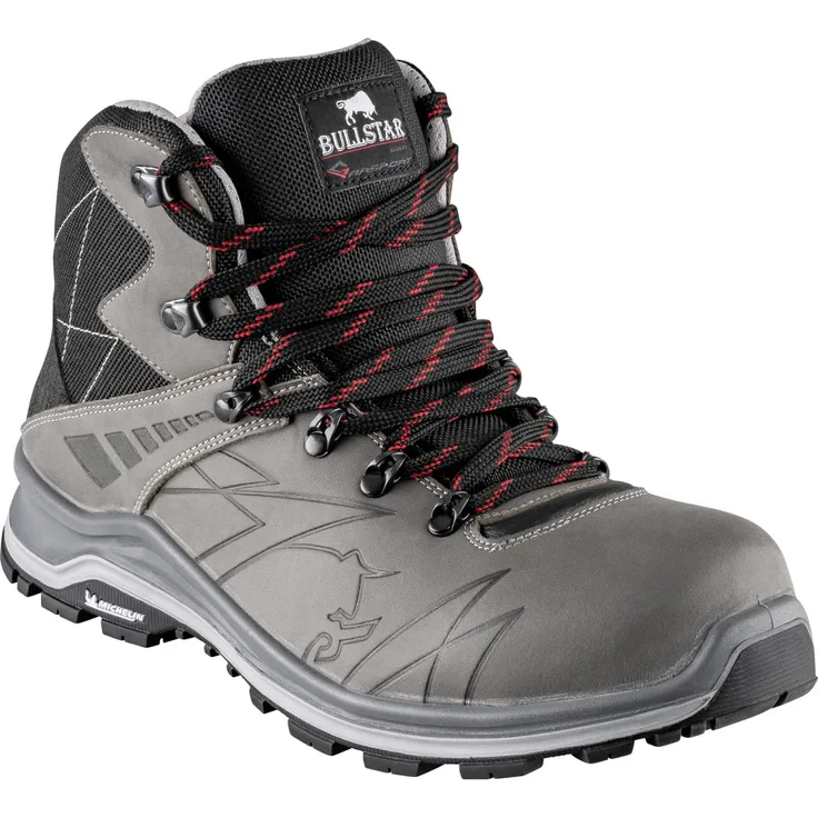 Bullstar Sicherheitsstiefel Turbo S3, Michelin New Line Arrow Laufsohle, grau, Komposit-Zehenschutzkappe, bis 300 Grad hitzebeständig