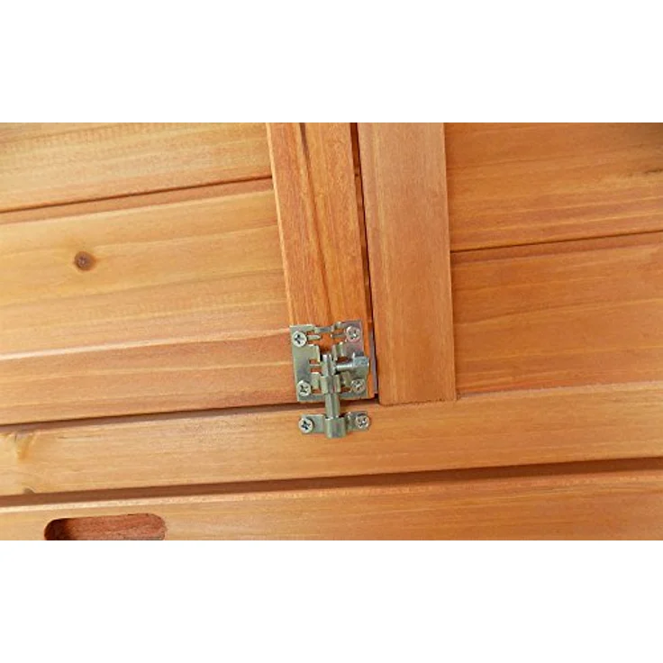 Wiltec Nagerhaus 1650 x 735 x 980 mm, Hasenstall aus Fichtenholz, mit Bitumeneindeckung, Hühnerstall mit Nistkasten, Kleintierhaus Freilauf Gehege, Wiltec – Bild 3