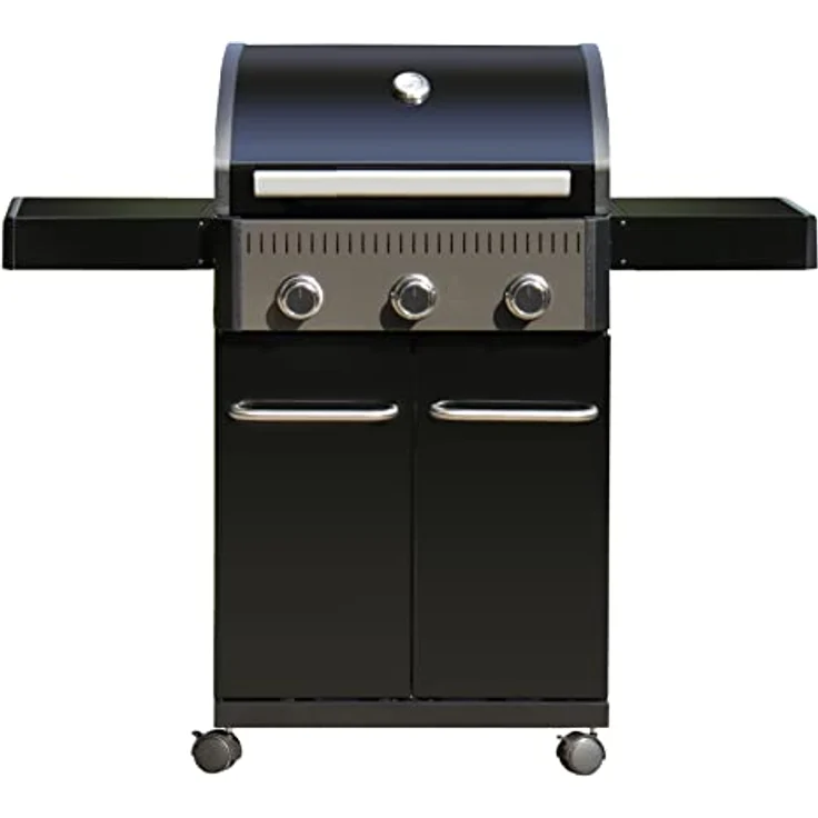 FireKING Gasgrill 3 Brenner Bellinzona III Schwarz, 3 Edelstahlbrenner mit je 3,5 kW, robustes Design mit vielen Extras – Bild 2