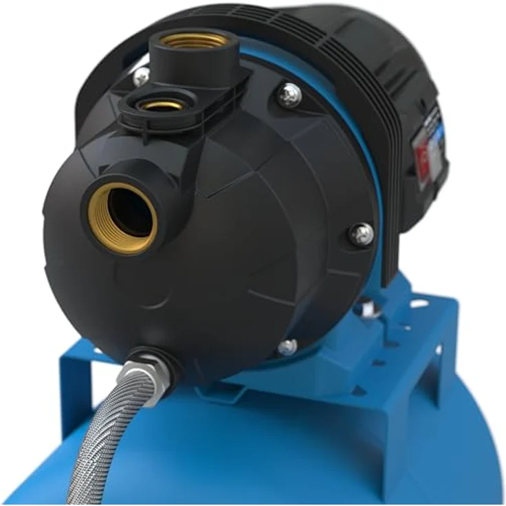 Güde Hauswasserwerk HWW 6035, 600 W, 19 l Kesselinhalt, max. 3200 l/h Fördervolumen, max. 35 m Förderhöhe, mit Thermoschutzschalter und Manometer – Bild 2