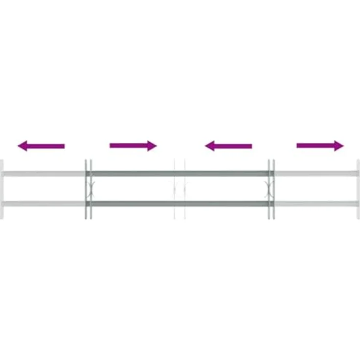 vidaXL Fenstergitter Verstellbar mit 2 Querstäben 1000-1500 mm – Bild 4