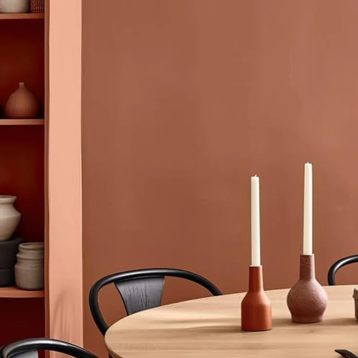 MissPompadour Wandfarbe Orange mit Rost, abwaschbare, scheuerbeständige Wandfarbe mit hoher Deckkraft, 2,5 L, wasserbasiert – Bild 6