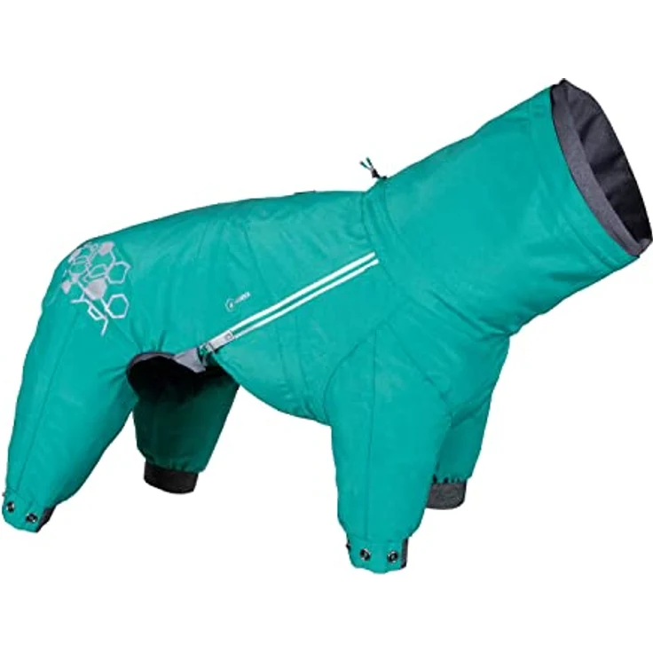 Hurtta Mudventure Overall, Hunderegenmantel, Wasserdicht, Peacock-Türkis, 60M – Bild 1