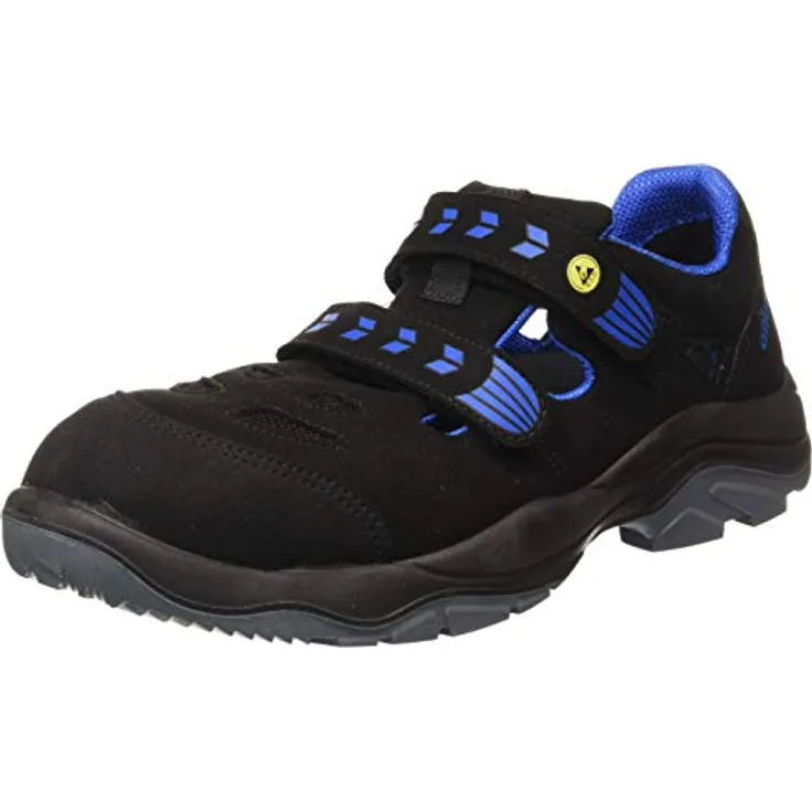 Atlas Schuhe TX 360 ESD, Arbeitsschuh mit Stahlkappe, schwarz/blau, Weite 10, antistatisch, öl- und benzinbeständig