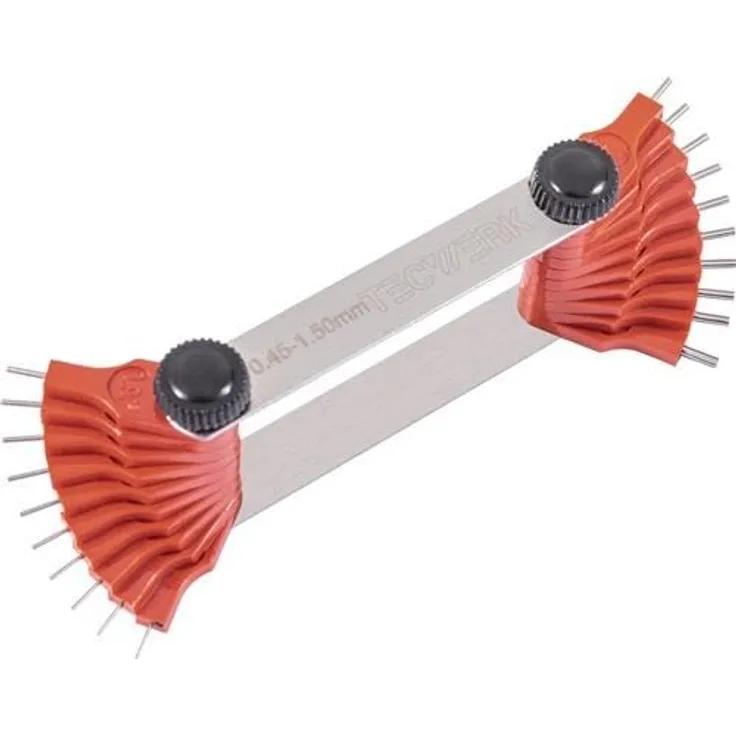 TECWERK Düsenlehre 2000858811, 1,5-3,0mm mit 16 Stiften, hochwertiges Messwerkzeug