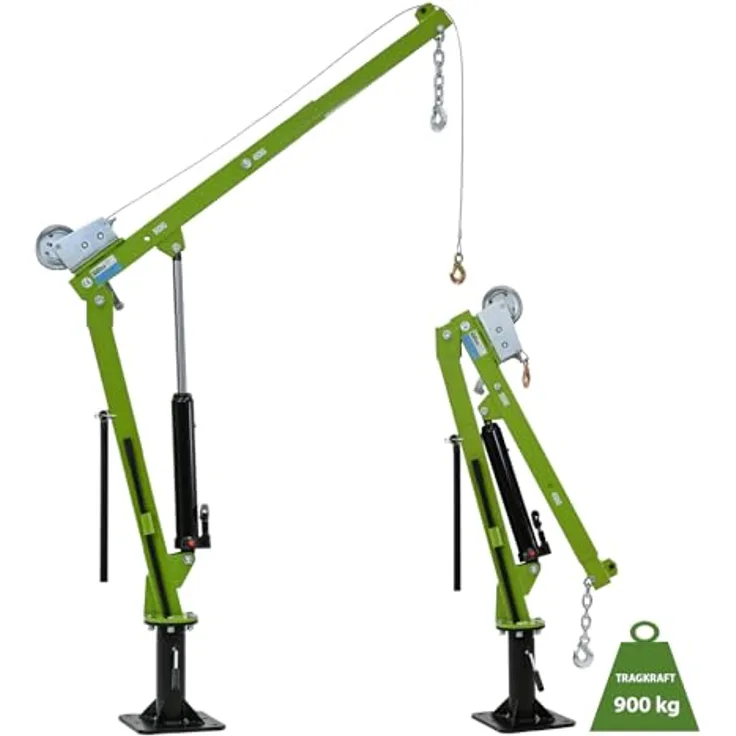TRUTZHOLM Pickup Kran, Stahl, 900 kg Tragkraft, 360° drehbar mit Seilwinde und 725 cm Seil