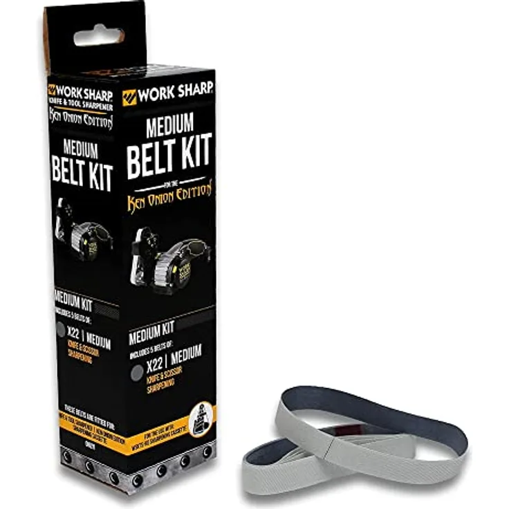 WORK SHARP® - Ken Onion Edition Belt Kit X22 Coarse - Premium Schärfband mit Körnung P500-5 er Gewebe-Schleifband Set - Profi Ersatzbänder in Industrie Qualität