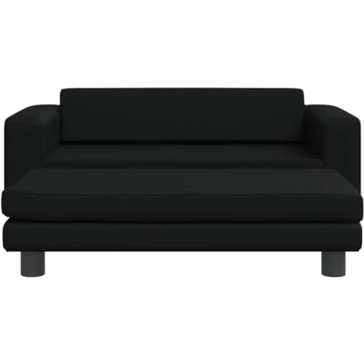 vidaXL Hundebett mit Verlängerung Schwarz 100x50x30 cm Kunstleder – Bild 3