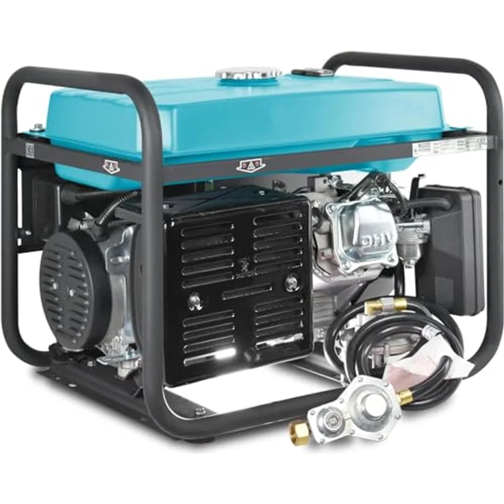 Könner & Söhnen KS 5000E G, 4500 W Gas- und Benzin-Generator mit Elektro- und Handstart, inkl. 2 Druckminderern, 25 L Tank, lange Laufzeit 17 Std. – Bild 8