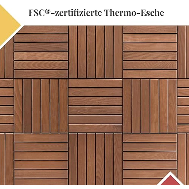 Holzfliesen Thermoesche 30 x 30 x 3,1 cm – Bild 5