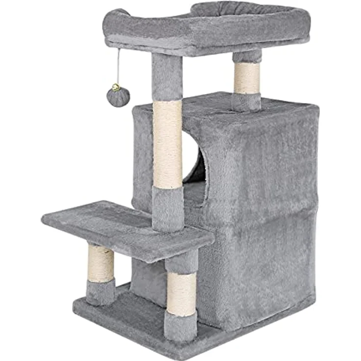 lionto Kratzbaum Kletterbaum Katzenkratzbaum Katzenbaum Höhe 80 cm, dunkelgrau – Bild 5