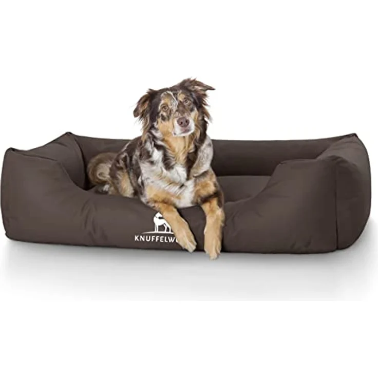 Knuffelwuff Hundebett Finlay XXXL 155 x 105cm Braun - Hundesofa mit erhöhten Rändern und abnehmbarem Bezug – Bild 1