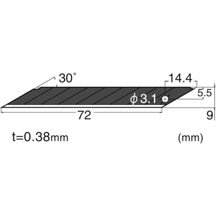 NT Cutter BA15P, Extrascharfe Präzisionsklingen, 9 mm, 30 Grad, Schwarz, 10 Klingen/Packung – Bild 2