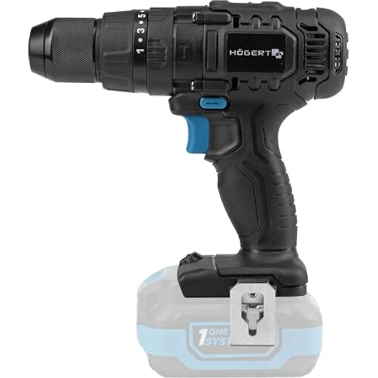 Högert Akku-Schlagbohrmaschine 18V Ht2E221-0Pd, Bohrmaschine mit 50 Nm Drehmoment und Schnellspann-Werkzeugaufnahme – Bild 4