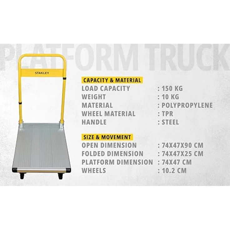Stanley by Black & Decker SXWTI-PC510 Plattformwagen klappbar Aluminium Traglast (max.): 150kg – Bild 4