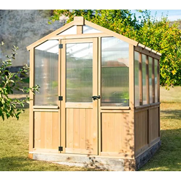 Westmann Holz Gewächshaus | Braun | 238x204x239 cm – Bild 2