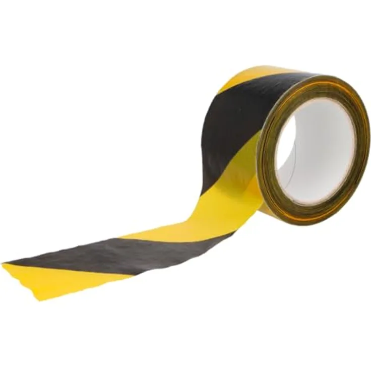 Amig Absperrband Gelb-Schwarz, 200 m x 70 mm, nicht selbstklebend, wasserfest, flexibel zur Gefahrenkennzeichnung und Warnmarkierung