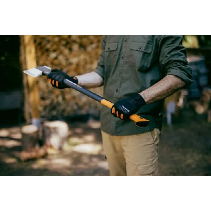 Fiskars Axt- und Werkzeughandschuhe, Touchscreen-kompatibel, Kunstleder/Netzgewebe, Größe 10, Schwarz/Orange – Bild 5