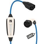 NRGkick Mobile Ladestation Pure Light 16A, Typ 2 Elektroauto Ladestation mit 11 kW Ladeleistung, 5m Kabel, robust und wetterfest