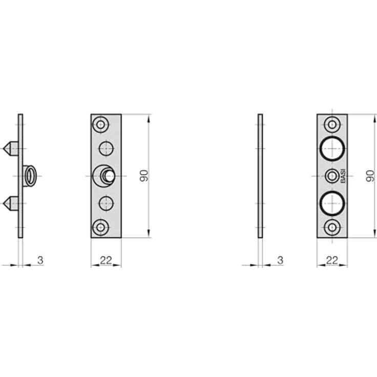 BASI Bändersicherung 2er Set, Türsicherung mit Maueranker, Scharnierseitensicherung aus verzinktem Stahl, optimaler Schutz für Holz-Türen – Bild 4