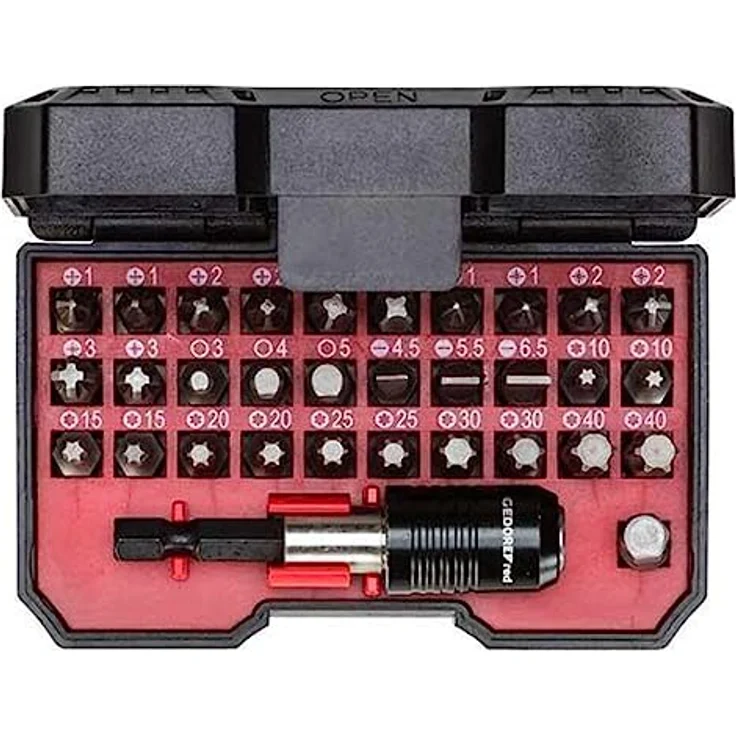 Gedore RED R33005031 Bit-Set 32-teilig, hohe HRC-Härte 60, mit magnetischer Bit-Arretierung, Kunststoffbox – Bild 2