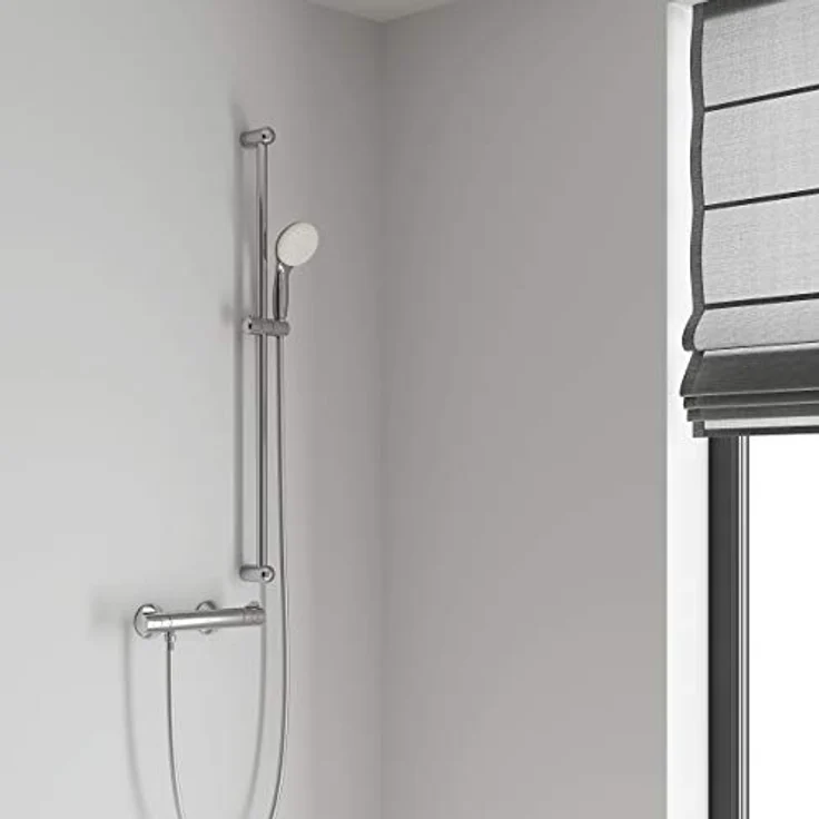 Grohe Grohtherm 800 | Brause- und Duschsystem - Thermostat -Brausebatterie | Inklusive Brausegarnitur | Schutz vor Hautverbrennungen bei 38 °C und 43 °C | Chrom | 34566001, 900 mm – Bild 2