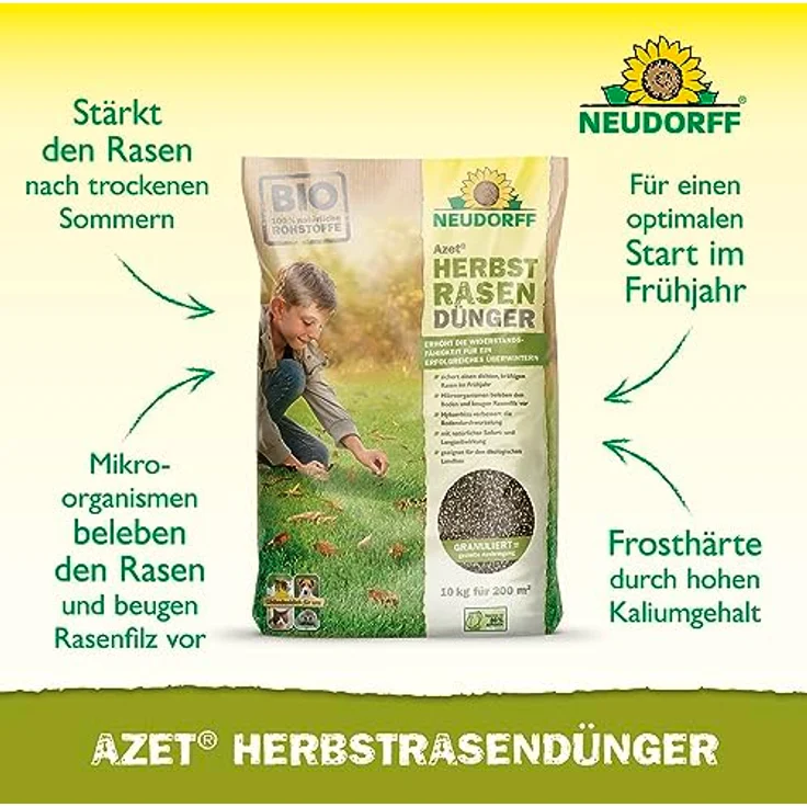Neudorff Azet Herbst Rasen Dünger 10kg – Bild 2