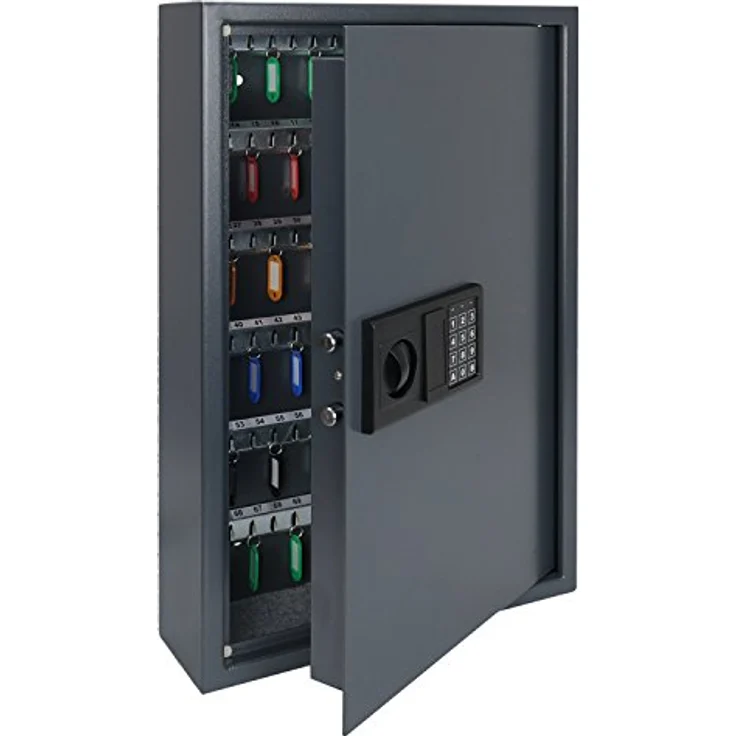 HMF 2133-11 Schlüsseltresor mit Elektronikschloss | 132 Haken | 66,5 x 43 x 13 cm | Anthrazit – Bild 1