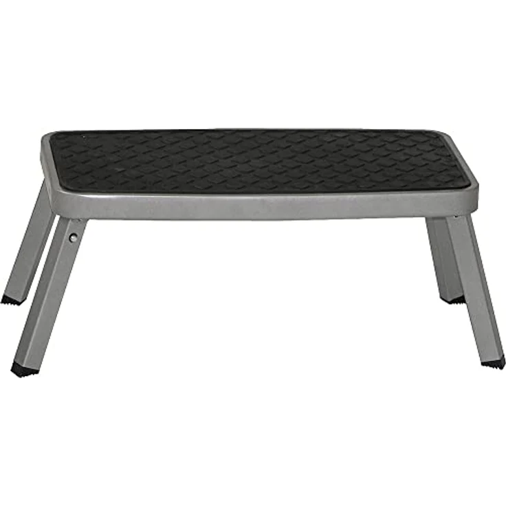 BRUNNER Klapptritt Kinta, Stahl Trittleiter mit großer AntiRutsch-Oberfläche und einklappbaren Beinen для Wohnmobil und Camping – Bild 1