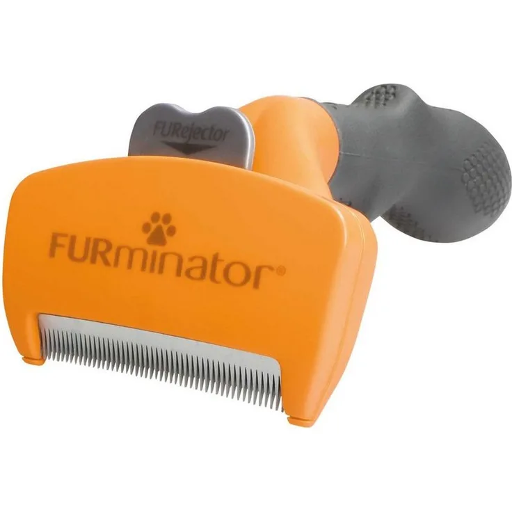 FURminator Fellkamm Furminator® deShedding - für langhaarige Hunde, Metall, ergonomischer Griff, bis zu 90% weniger Haarausfall, Größe M, Orange