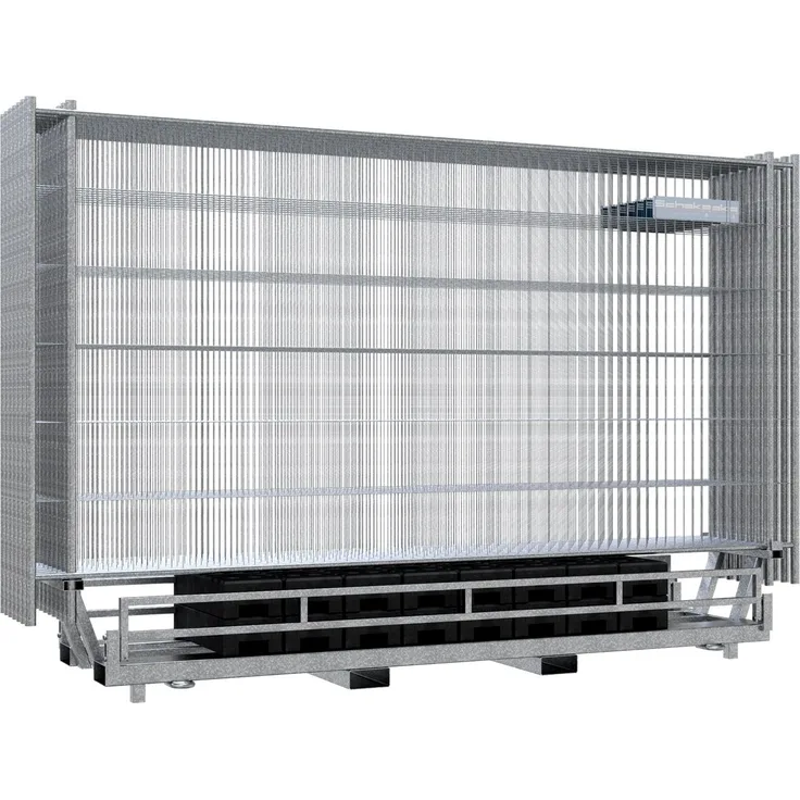 Schake GmbH Bauzaunset Profi, 15 Bauzäune mit Zubehör auf Twinpalette, sendzimirverzinkt, 3,50 x 2,00 m