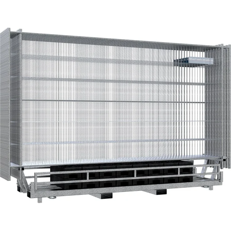 Schake GmbH Bauzaunset Profi, 15 Bauzäune mit Zubehör auf Twinpalette, sendzimirverzinkt, 3,50 x 2,00 m