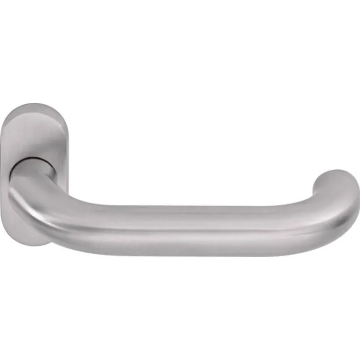 Ogro Türgriff + Fenstergriff, Profiltürdrückerlochteil 8100V/6621 ER (Türgriff), schräg, fest-drehbar, 152mm, 68,5mm, 9mm, oval, DIN links/rechts
