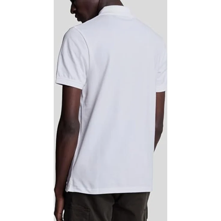 Lyle and Scott Herren Shirt Plain, Weiß, XL, klassischer Schnitt, gerippte Ärmel, Drei-Knopf-Verschluss, Logo auf der Brust – Bild 2