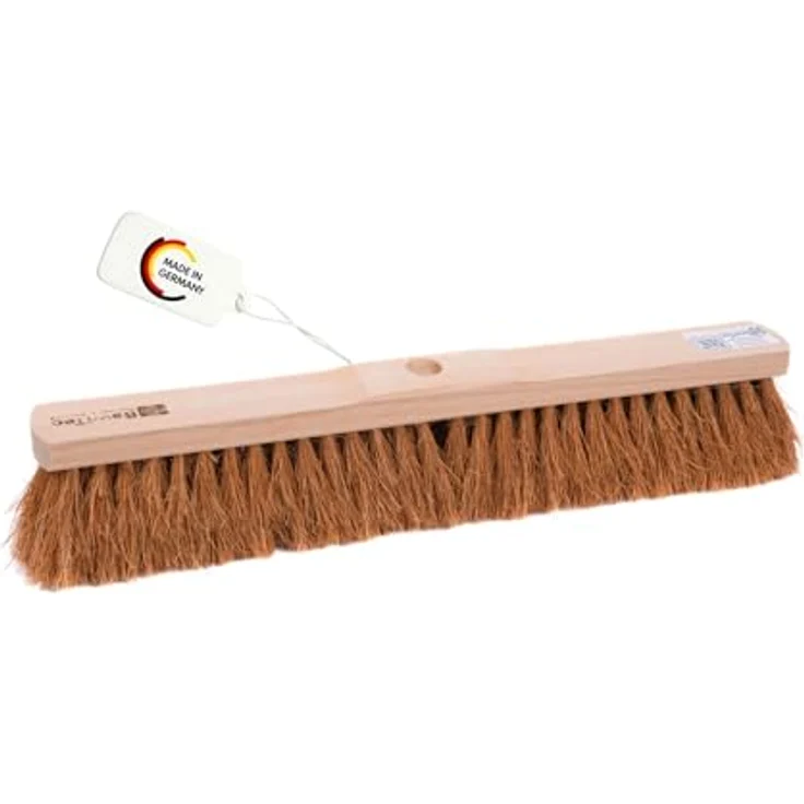BawiTec Werkstattbesen 40cm, Handwerkerbesen mit robusten Kokos-Borsten, Naturfaser, für Innen- und Außenbereich, mit Standard-Stielloch – Bild 1