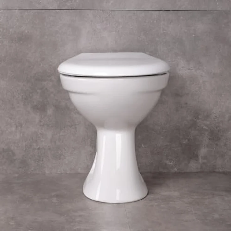 Belvit Tiefspül-WC BV-SW5001+BV-D0400, Stehend, Abgang waagerecht, Stand WC Toilette Abgang Waagerecht Wand Tiefspüler Stehend +, Weiß – Bild 9