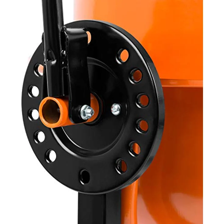 EBERTH Betonmischer 65L, Elektrisch mit 220W Motor, Stahlgestell, breite Fußplatte, orange/schwarz – Bild 4