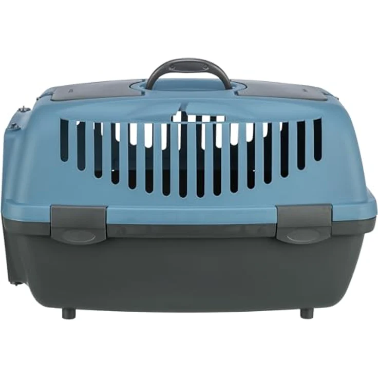 Trixie 39822 Transportbox Capri 2, XS–S: 37 × 34 × 55 cm, dunkelgrau/pastellblau – Bild 3