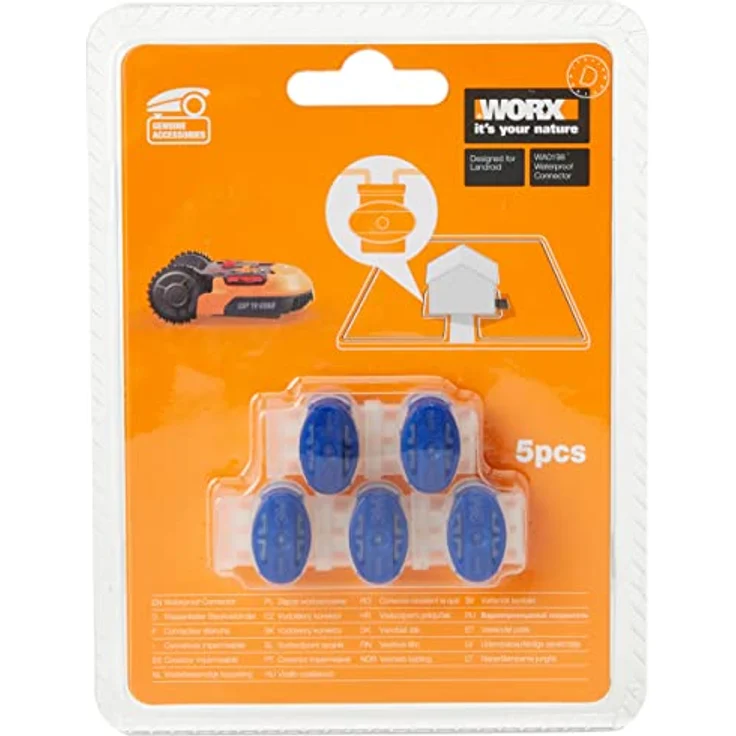 WORX WA0198 Kabelverbinder für Landroid Mähroboter – 5 Steckverbinder für Verlängerung des Begrenzungskabels – Bild 1