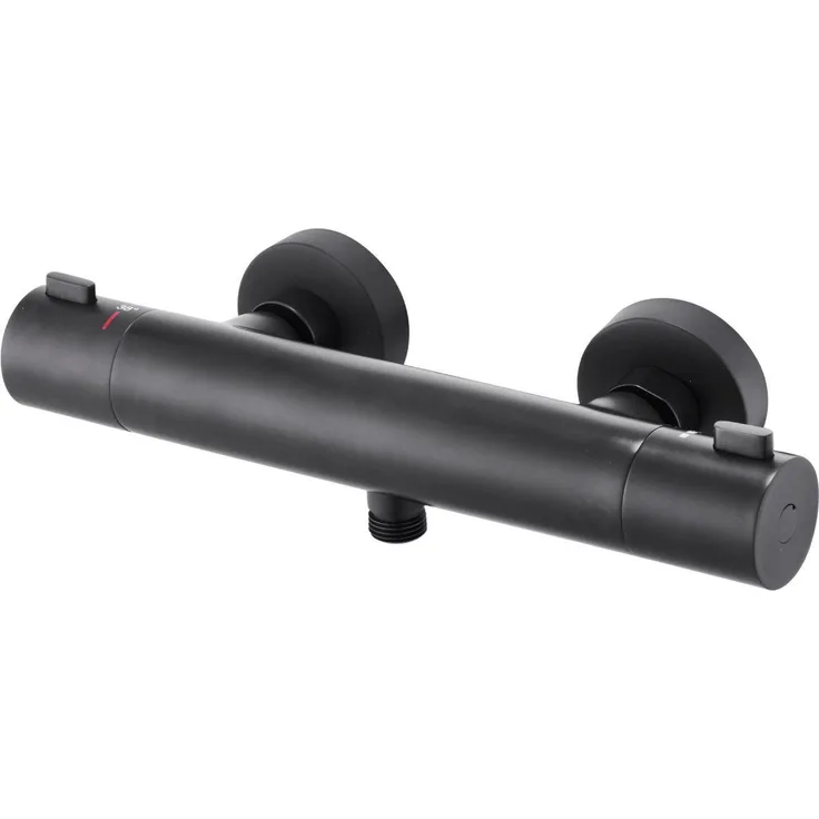 Primaster Duscharmatur Prag, Thermostatarmatur mit Verbrennungsschutz, schwarz matt