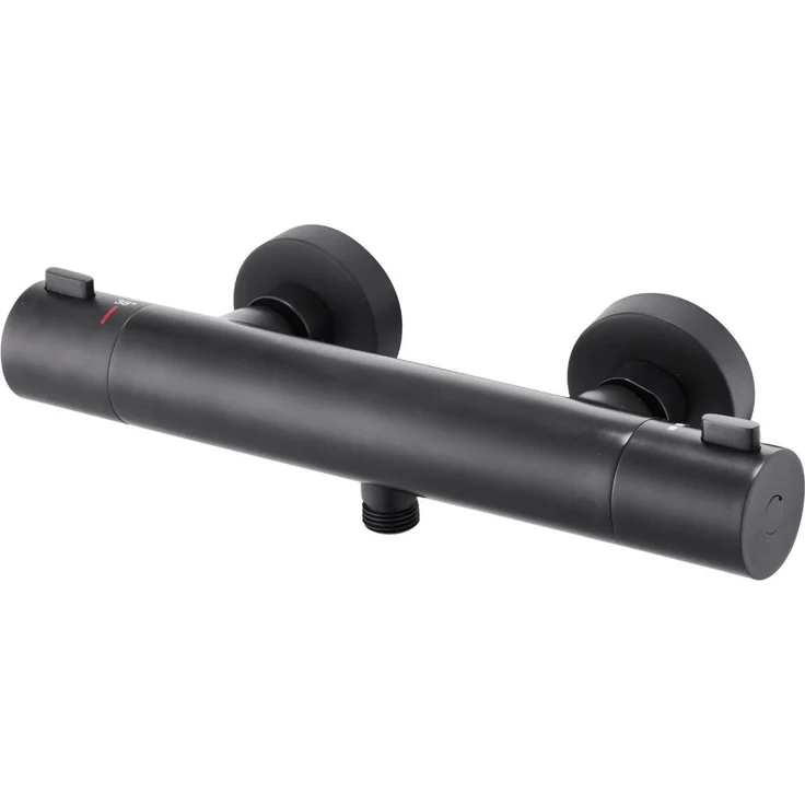 Primaster Duscharmatur Prag, Thermostatarmatur mit Verbrennungsschutz, schwarz matt